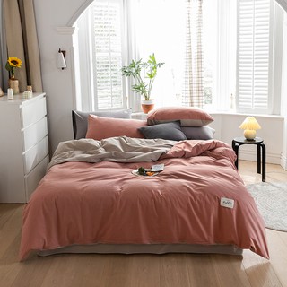 Sét chăn ga cotton tici cao cấp màu cam đất phối be(ảnh thật cuối)