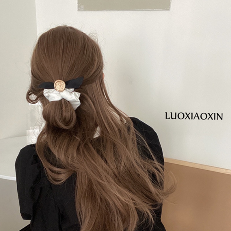 Dây cột tóc co giãn đính nơ phong cách Hàn Quốc ngọt ngào cho nữ