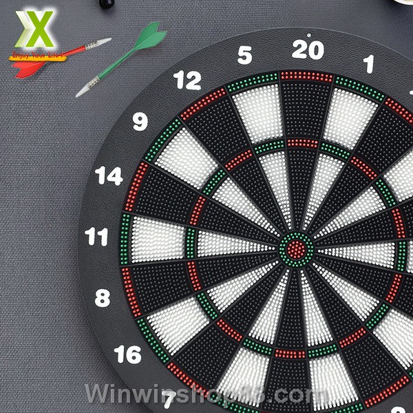 Bộ bảng phóng phi tiêu mũi nhựa an toàn cao cấp và 6 mũi tiêu có móc treo cực tiện darts dartsport dartsfamily - Asam