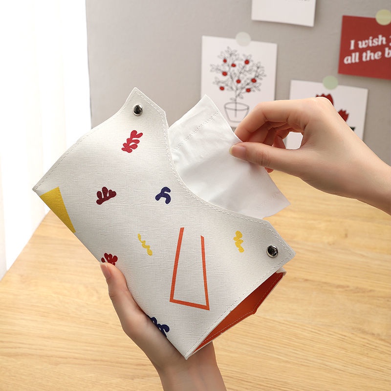 Hộp Da Đựng Khăn Giấy Phong Cách Bắc Âu Sáng Tạo Tiện Dụng Cho Gia Đình