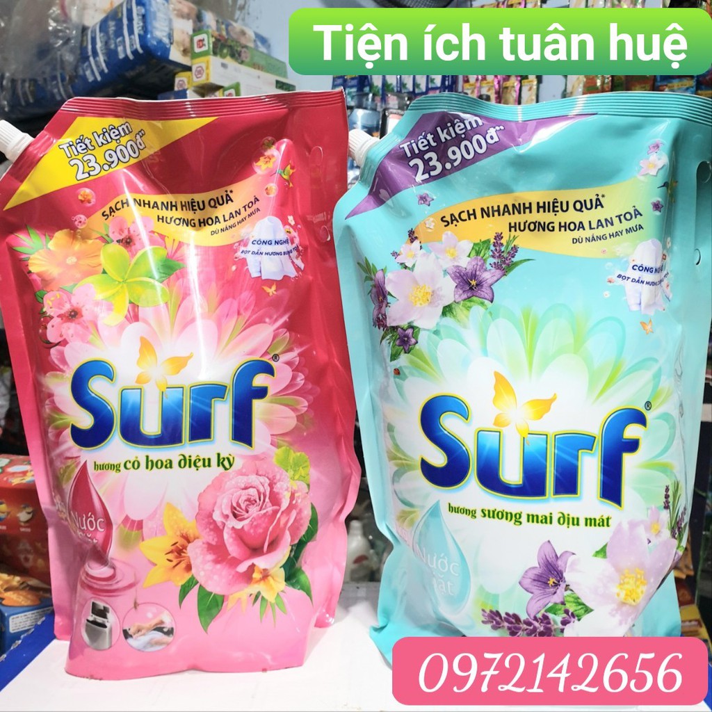 nước giặt surf túi nắp xoáy hương nước xả vải mới 3.5kg