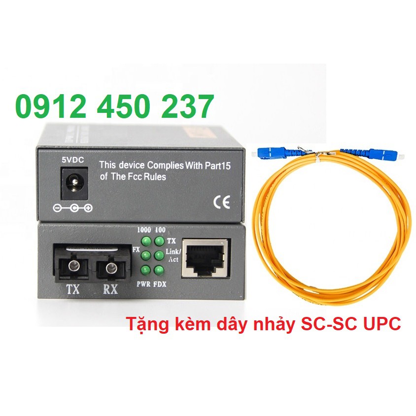 Thiết bị chuyển đổi quang điện Netlink Single mode 1.0GB dùng 2 sợi quang mã HTB-GS-03. BH 12 tháng có CO&CQ