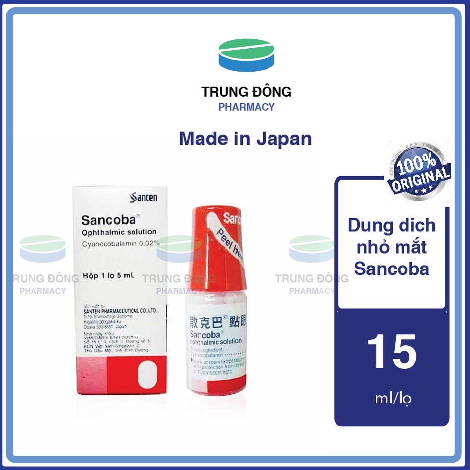 Dung dich nhỏ mắt Sancoba Nhật bản, nước dành cho mắt cận thị, phục hồi thị lực mỏi mắt, lọ 5ml - Trung Đông Pharmacy