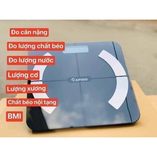 Cân Sức Khỏe Thông Minh Rapido Hàng Chính Hãng, Đo 10 Chỉ Số Cơ Thể Mỡ Nội Tạng, Tỉ Lệ Xương...
