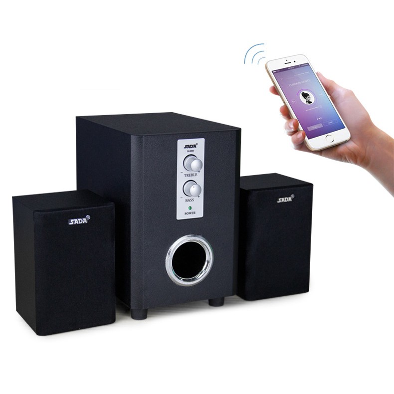 Loa Gỗ Siêu Trầm 2.1 Đa Chức Năng SADA Q1 - Kết nối máy tính, có bluetooth kết nối điện thoại, laptop, tivi tiện lợi