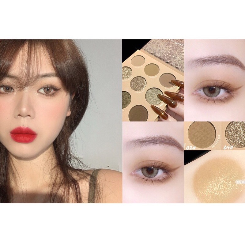 Bảng mắt 9 ô XIYUAN tone nâu vỏ da  (có sẵn giao nhanh) | BigBuy360 - bigbuy360.vn