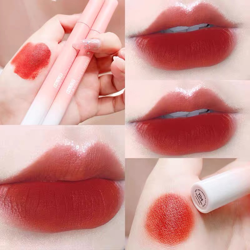 HLLR red velvet matte lip glaze, lâu trôi, son bóng không dính, son màu trà sữa, trang điểm nude, mỹ phẩm thường | BigBuy360 - bigbuy360.vn