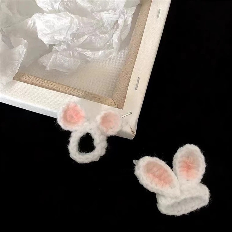 1 Nhẫn Đan Móc Thủ Công DIY Họa Tiết Tai Thỏ Gấu Hoạt Hình Đáng Yêu Vui Nhộn Làm Trang Sức Cho Nữ