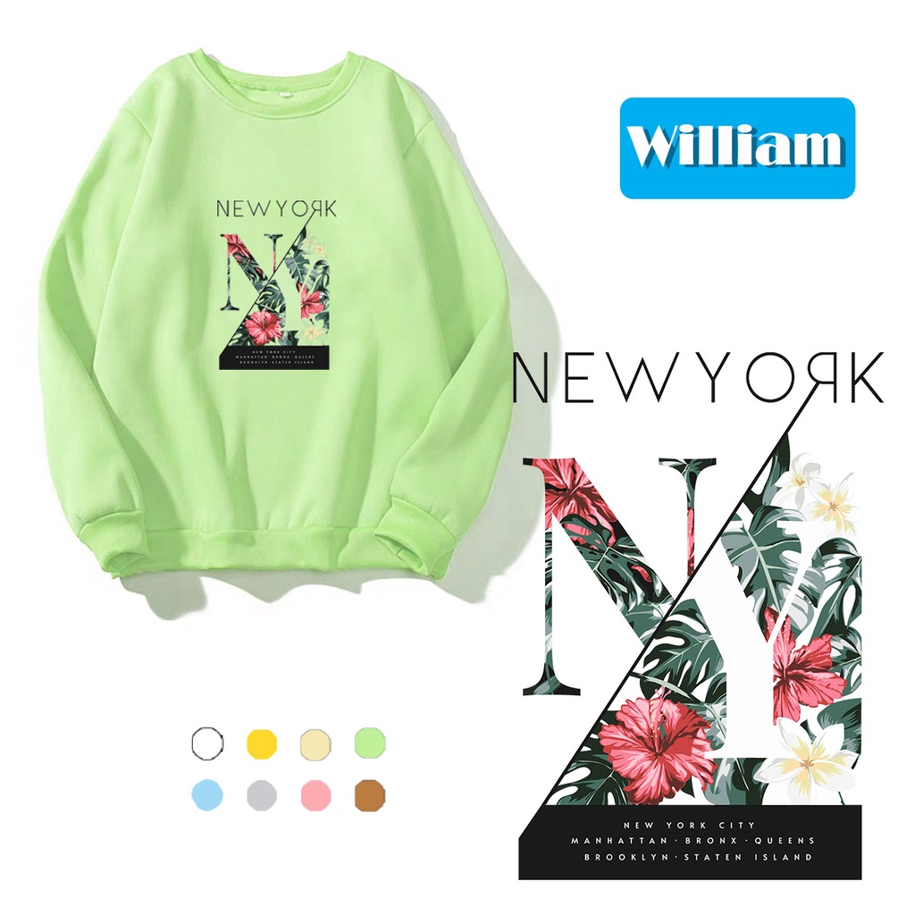 Áo sweater nam nữ in hình New York cực xịn chất nỉ dày dặn, hợp làm áo cặp William - DS172