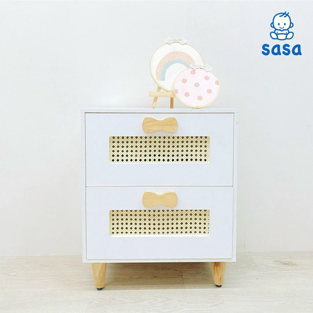 Tủ Gỗ Đầu Giường 2 Ngăn Trang Trí Decor Chắc Chắn - Tủ Gỗ Trẻ Em Cho Bé SaSa Furniture