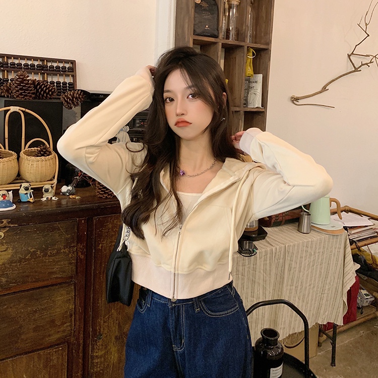 Áo khoác cardigan có mũ dáng ngắn thời trang trẻ trung cho nữ | BigBuy360 - bigbuy360.vn