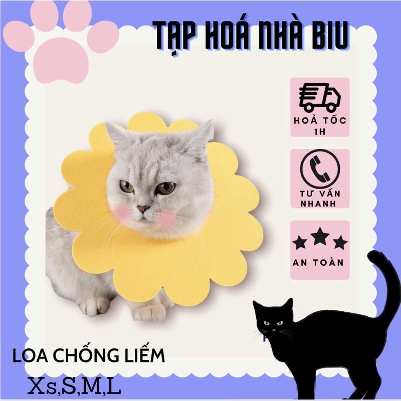 [LOA CHỐNG LIẾM] Vòng/ Loa chống liếm đáng yêu ngộ nghĩnh cho chó mèo hình hoa hướng dương