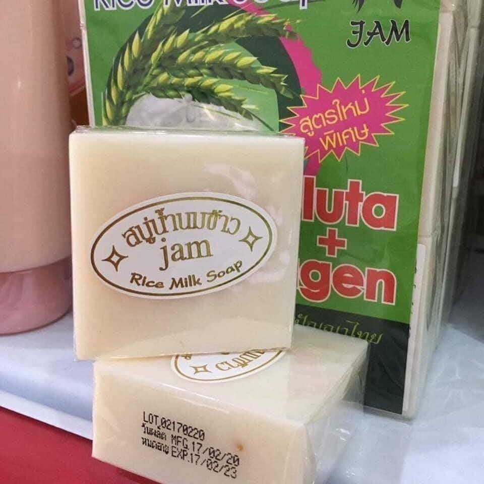 Lốc 12 Xà Phòng Cám Gạo Thái Lan Jam Rice Milk Soap