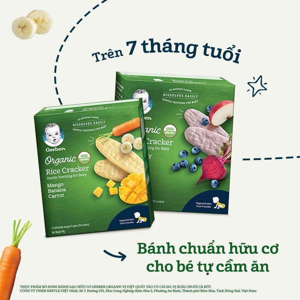 Bánh ăn dặm cho bé Gerber Teether 7m+