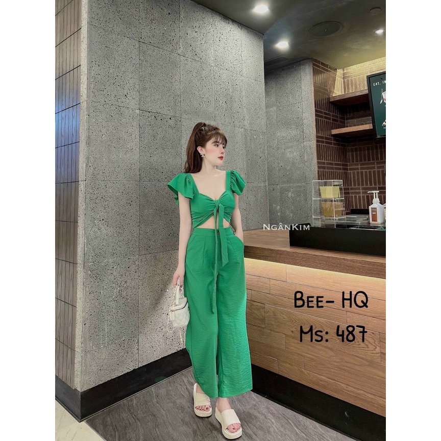 Set bộ nữ áo cánh tiên có mút ngực kèm quần suôn siêu sang cho cô nàng xinh đẹp na