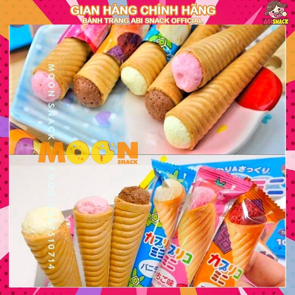 Bánh Kem Ốc Quế bánh quy ngọt GLICO CAPLICO Chính Hãng Nhật Bản Gói 10 chiếc