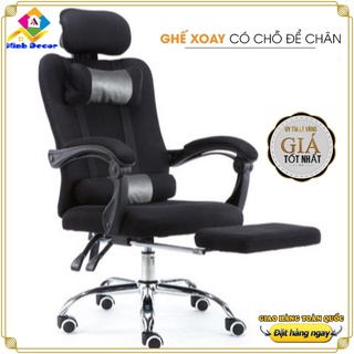 [CHÍNH HÃNG] Ghế Xoay Văn Phòng, Ghê chơi Game Chân Thép Kèm Gác Chân Chắc Xoay 360 Độ Nệm Lưới Cao Cấp Tiện Dụng
