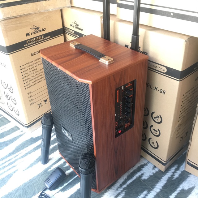 Loa kéo K88 tặng 2 mic không dây