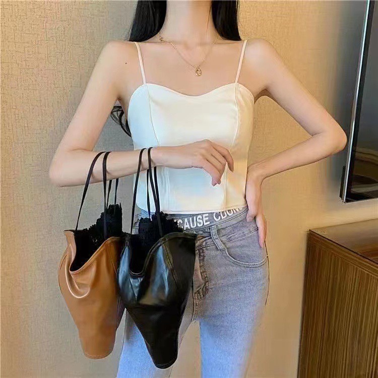 Áo Bra Nữ Chất Da Cá Tính Chun Lưng Thông Hơi Thoáng Khí Hot Trend DA25