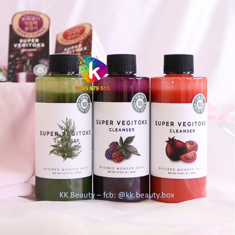 (300ml TẶNG MINI 30ml) Sữa Rửa Mặt Rau Củ Qủa Thải Độc Wonder Bath Super Vegitoks Cleanser | BigBuy360 - bigbuy360.vn