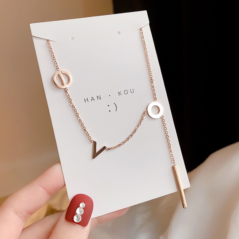 Vòng cổ Mạ Vàng Hồng 18k Mặt Hình Trái Tim Thời Trang Cho Nữ