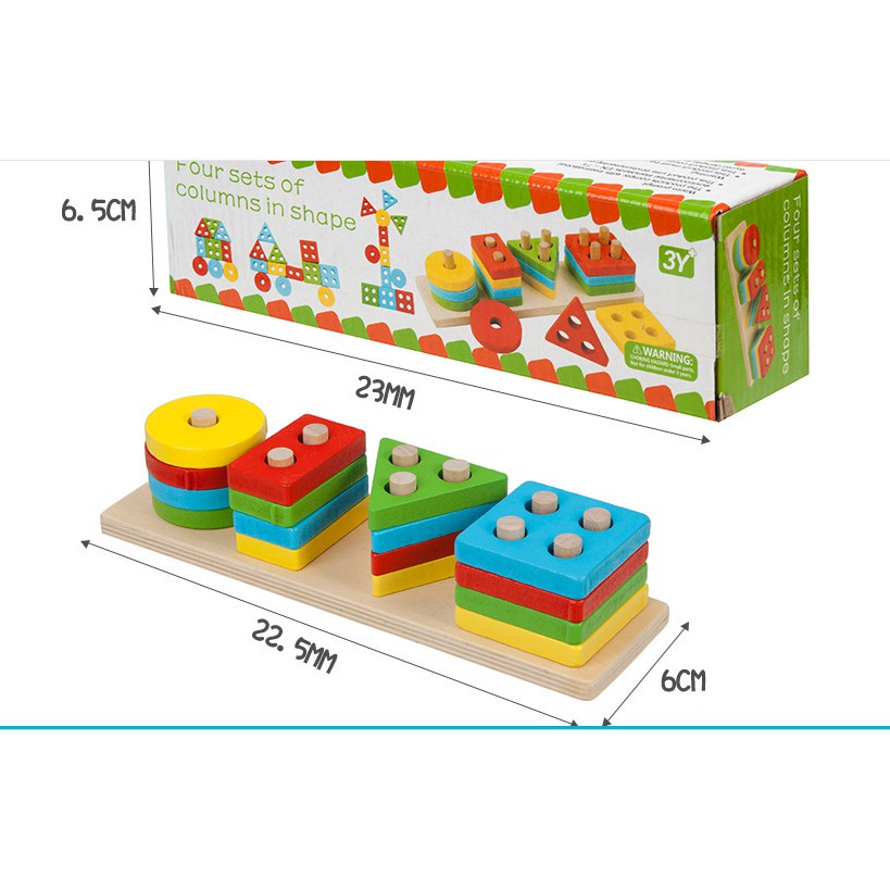 Bộ đồ chơi gỗ gồm combo 6 món đồ chơi bằng gỗ giúp phát triển thông minh cho bé 1 tuổi 2 tuổi 3 tuổi, giáo cụ Montessori