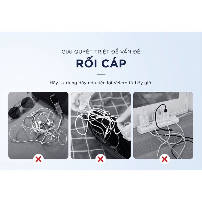 Băng gai cuốn gọn dây sạc dây tai nghe dây điện dây cáp UGREEN Cao cấp
