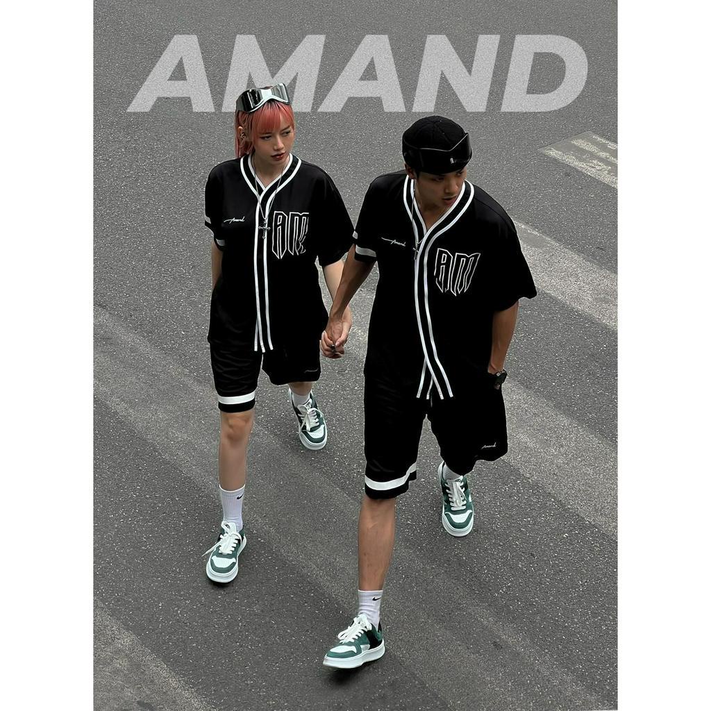Bộ Quần Áo Bóng Chày Amand x Anh Vũ Unisex Modern Baseball Jersey - Balck/ Grey