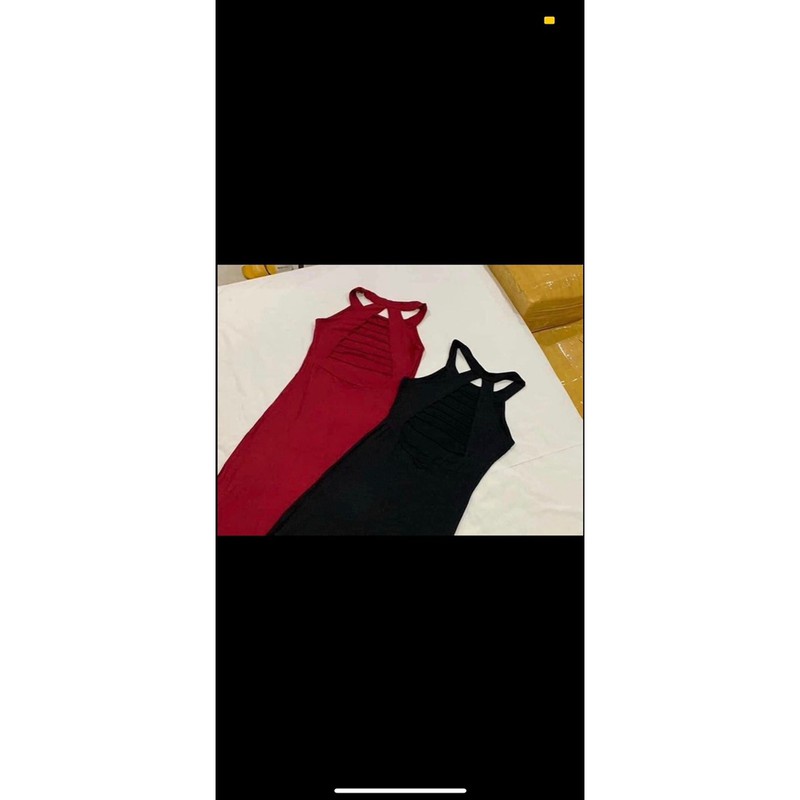 Đầm maxi thun đan dây thái lan