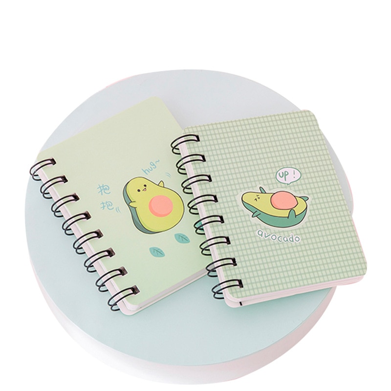 A7 Adorable Cute Avocado Rollover Mini Portable Coil Notepad Diary Book Exercise Book Escolar Papelaria School Office Su