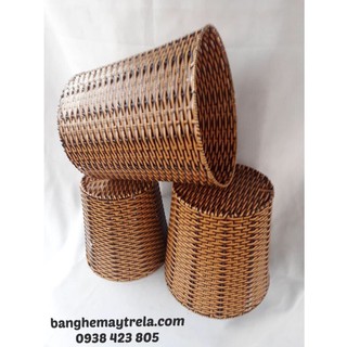 Sọt nhựa tròn giả mây