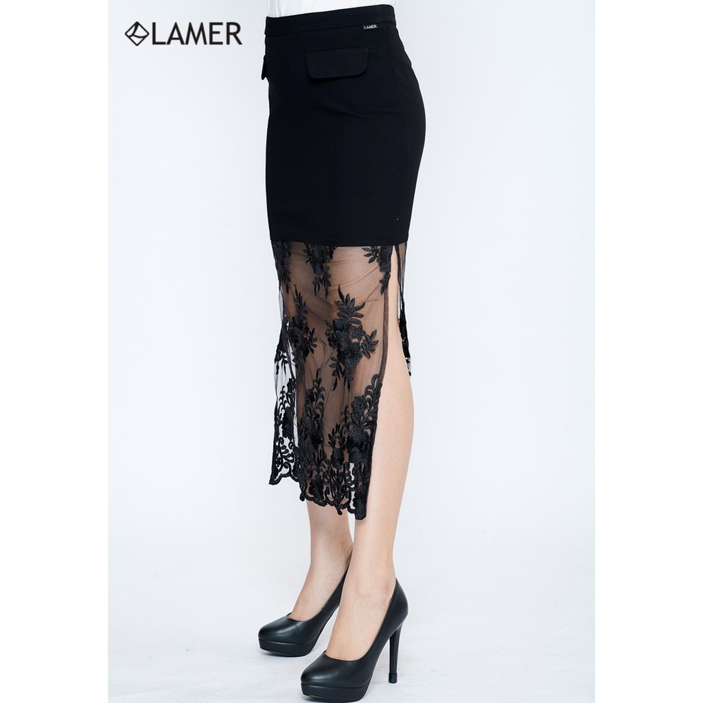 Chân váy nữ phối ren LAMER L62F17H032-S1400