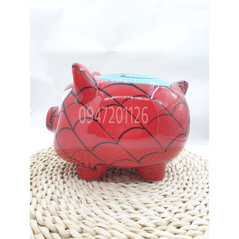 [ GIÁ TẬN XƯỞNG ] Lợn heo sứ tiết kiệm họa tiết người nhện Spider Man hoạt hình - 3 size lựa chọn - Gốm sứ cao cấp