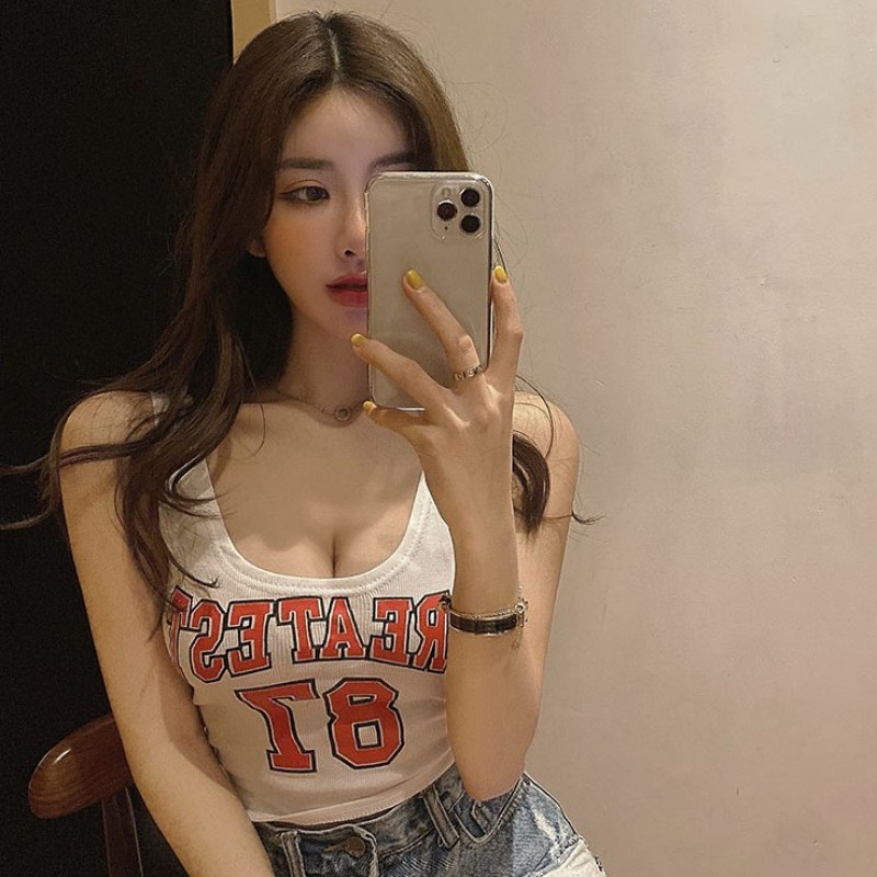 Áo Hai Dây In Chữ Quyến Rũ Thời Trang Mùa Hè Dễ Phối Đồ Cho Nữ