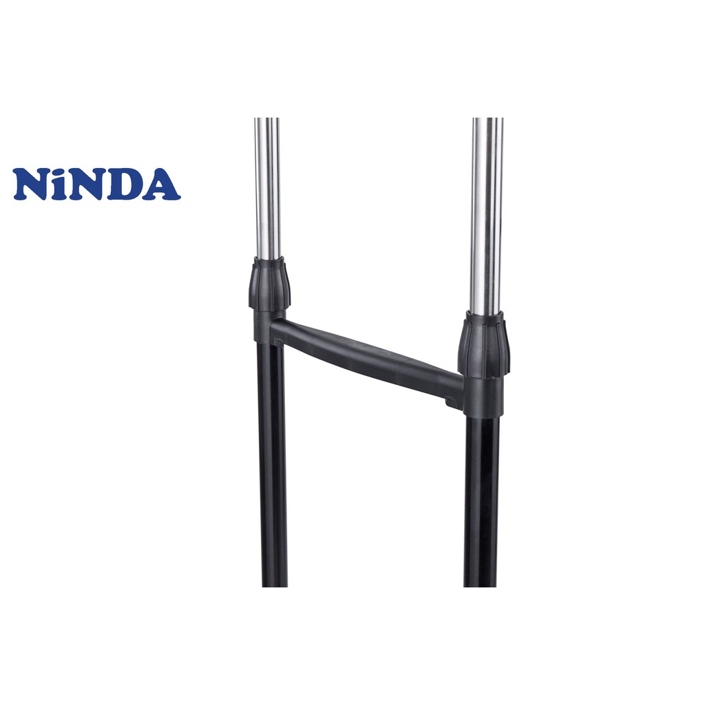 Giá phơi quần áo đơn Inox NiNDA R117 cao cấp có bánh xe