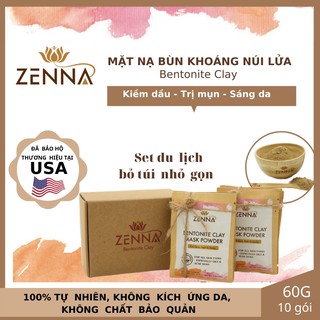 [HÀNG XUẤT MỸ] Mặt Nạ Bùn Khoáng Núi Lửa ZENNA Kiềm Dầu và Mụn,Hút Độc Tố, Tái Tạo Da 60g - Set Du Lịch Bỏ Túi