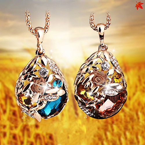 Dây chuyền mặt hình giọng nước đính đá thời trang sang trọng đẹp mắt