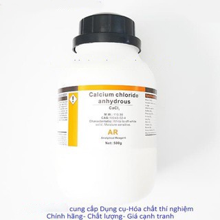 CaCl2 canxi clorua 500g calcium chloride khan tinh khiết anhydrous