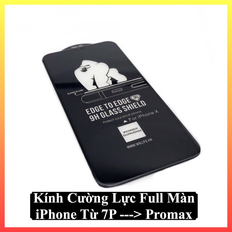 Kính Cường Lực KingKong Full Màn Iphone 7Plus/8Plus/X/Xr/Xsm/11/11Pro/11Promax/12Mini/12/12Pro/12Promax