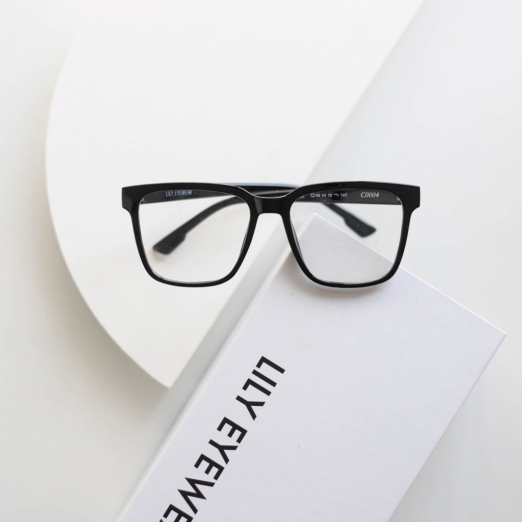 Gọng kính cận nam nữ Lilyeyewear mắt vuông to đi đường chống bụi màu sắc thời trang C0004