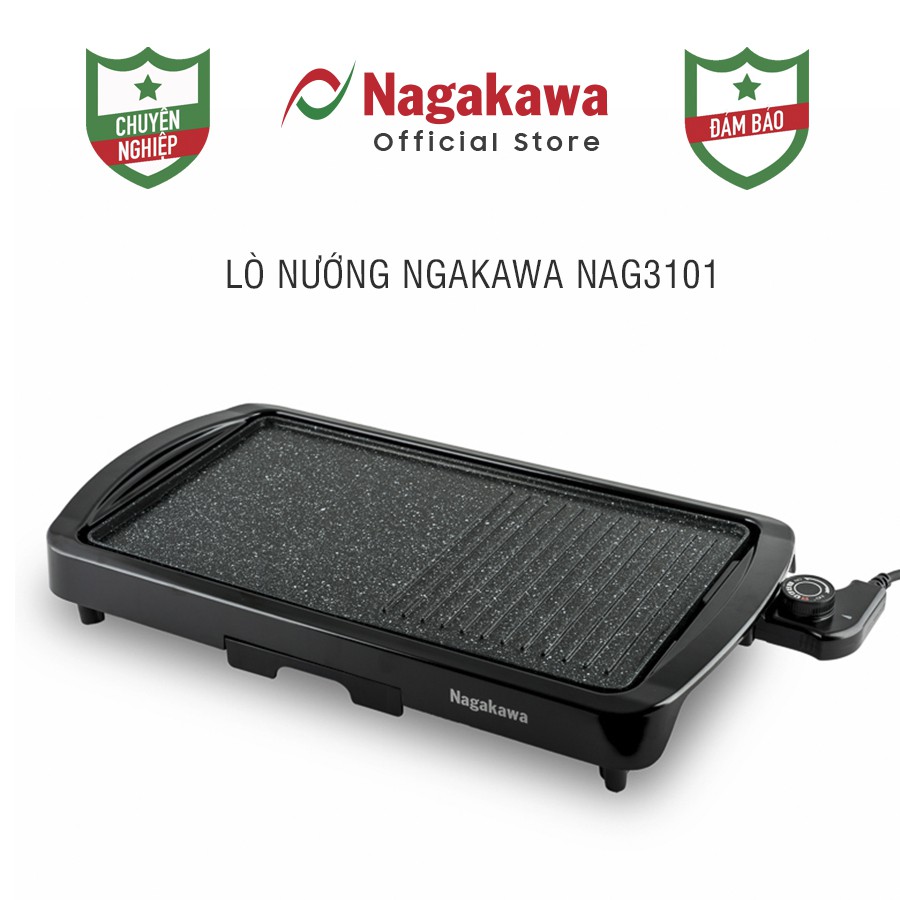 [Mã ELRE2TR giảm 6% đơn 200K] Bếp Nướng Điện Nagakawa NAG3101 (1650W) - Hàng Chính Hãng