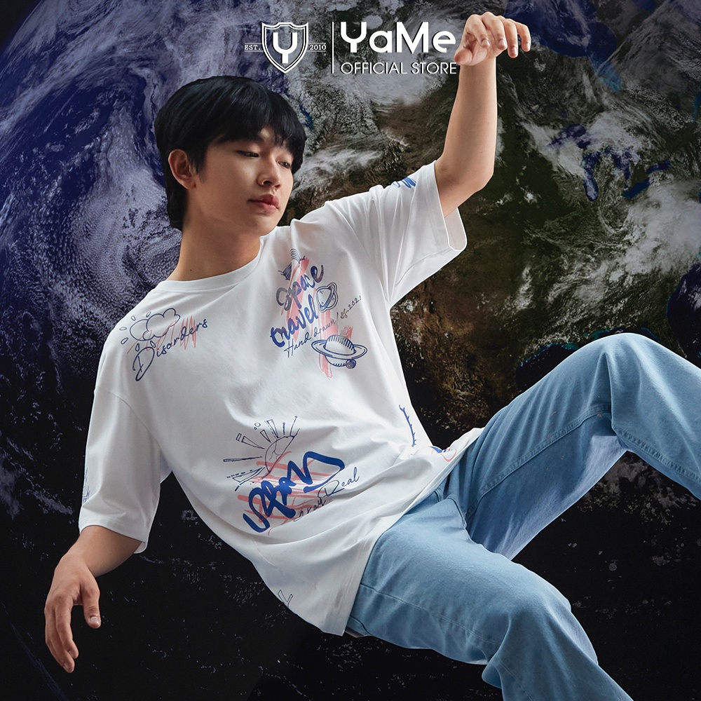 Áo Thun Nam Tay Ngắn Cổ Tròn Ngân Hà The Earth Thương Hiệu Y2010 Ver1 20273|YaMe|