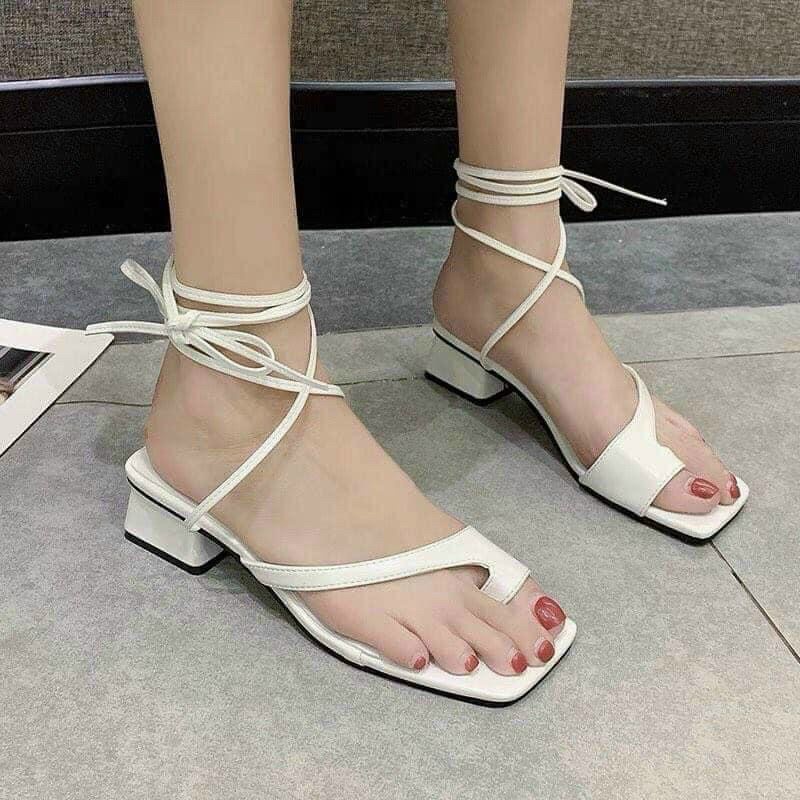 SANDAL NỮ  - GIÀY CAO GÓT CỘT DÂY XỎ NGÓN CHIẾN BINH 3P THẤP VỪA DỄ ĐI CHƠI HAY DU LỊCH SIÊU XINH