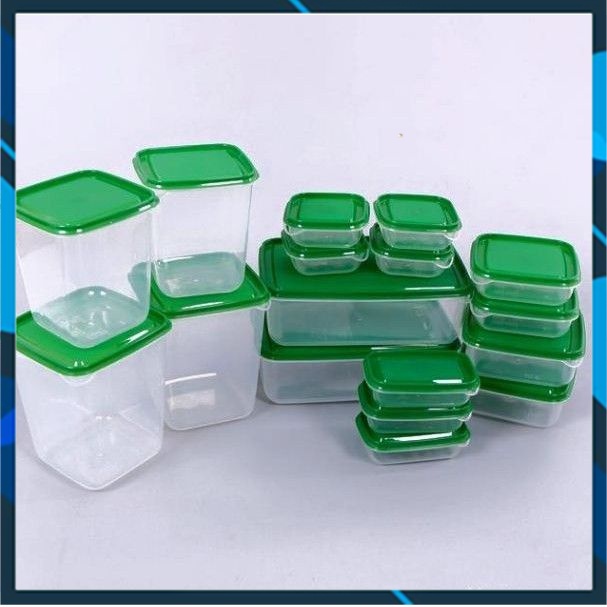 Bộ hộp 17 món IKEA - set 17 hộp nhựa cao cấp đựng thực phẩm bảo quản tủ lạnh