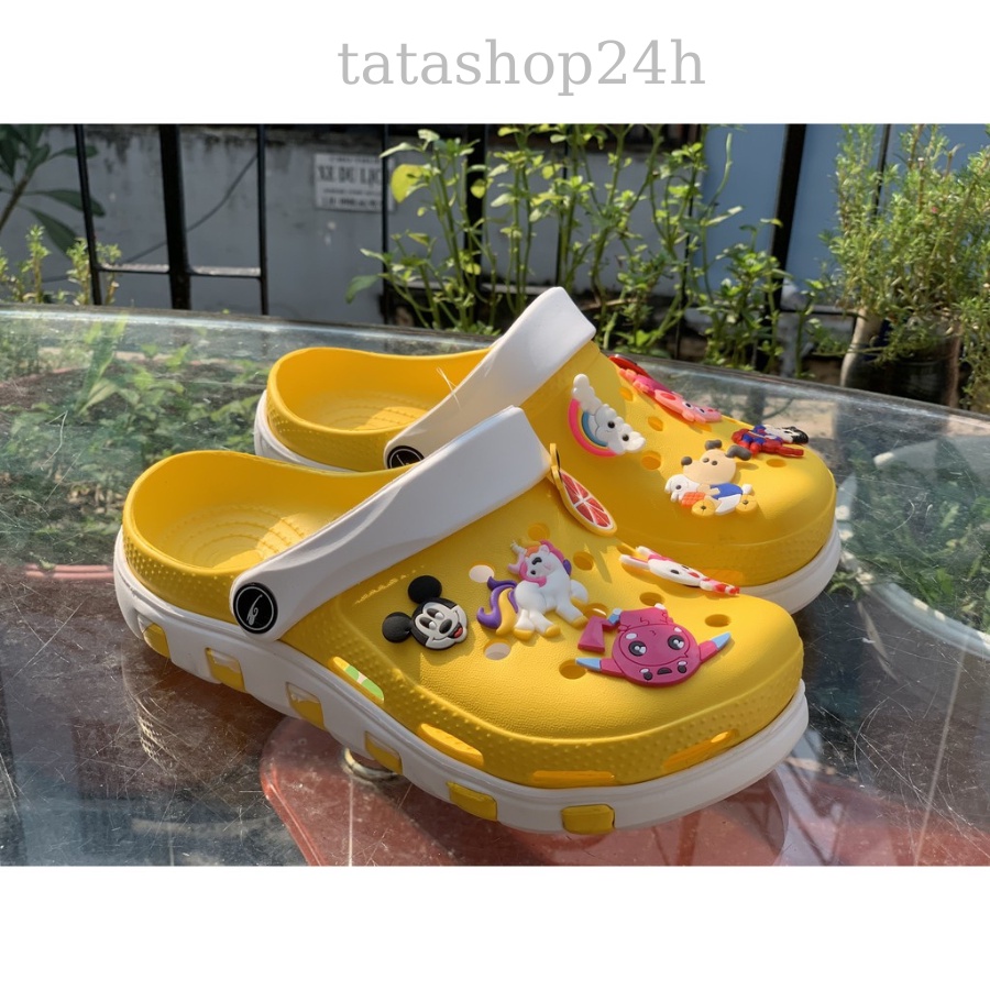Dép Cross Unisex Tặng sticker - Dép nhựa đi mưa siêu nhẹ nam nữ 7 màu, (Form nhỏ)-SL013
