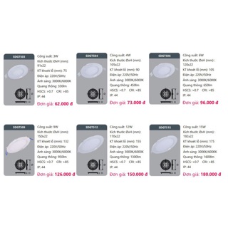 Đèn led âm trần 9w Duhal
