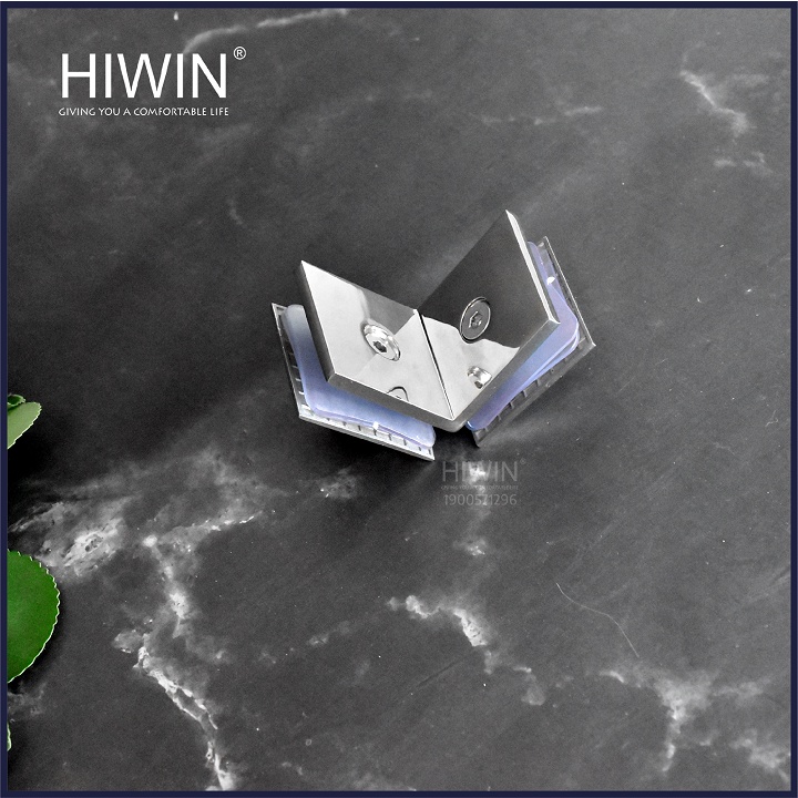 Kẹp định vị cabin tắm 90 độ kính kính cạnh vát chất liệu inox 304 mặt gương HIWIN FC-2083