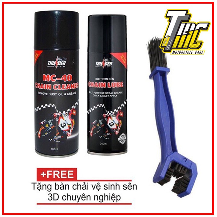 Combo dưỡng sên Thunder Chain Lube 400ml