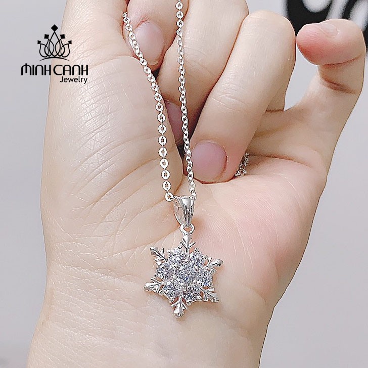 Vòng Cổ Bạc Nữ Hình Bông Tuyết Đính Đá - Minh Canh Jewelry