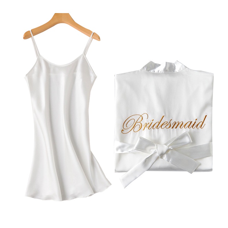 Áo choàng ngủ thời trang bằng lụa satin cho nữ